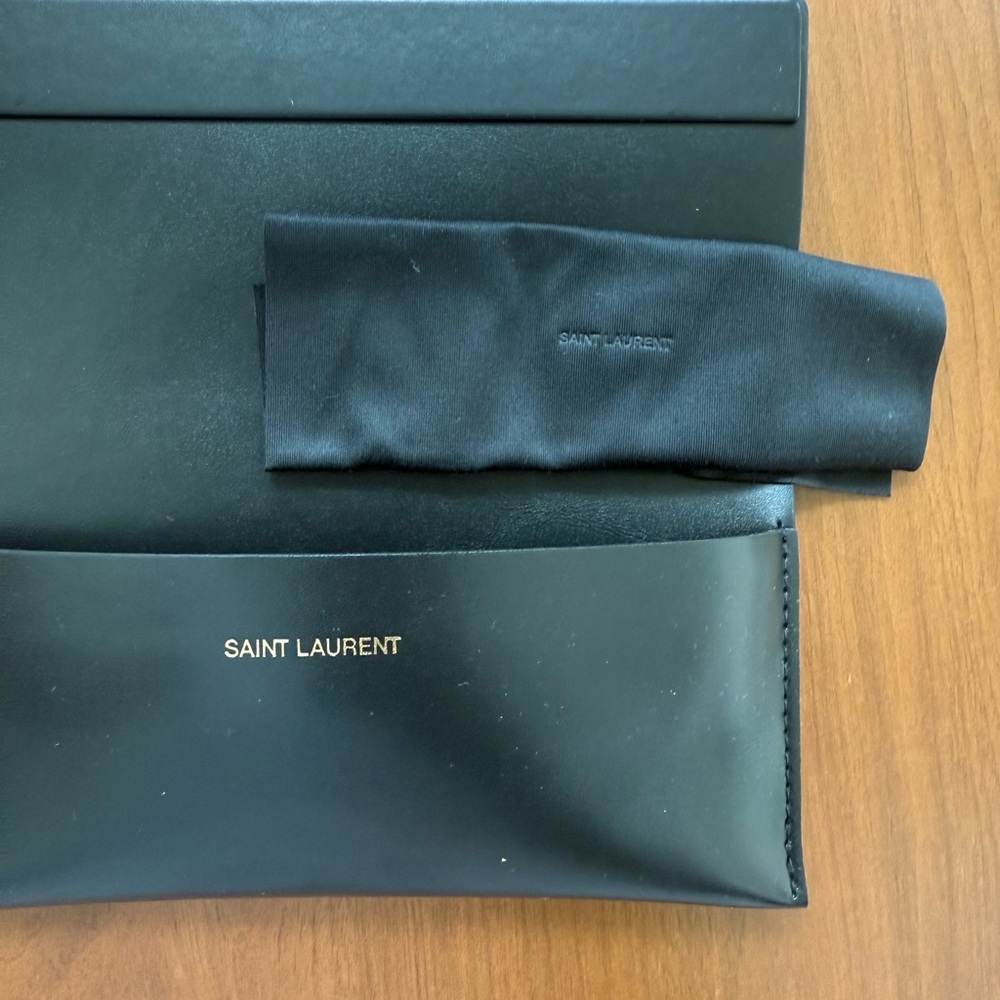 Saint Laurent Black Leather Clutch